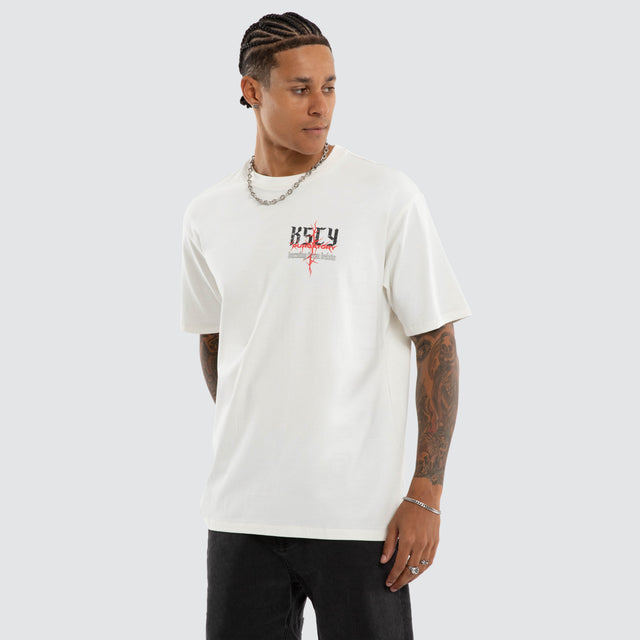 Burning Box Fit Tee Natural White