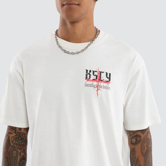 Burning Box Fit Tee Natural White