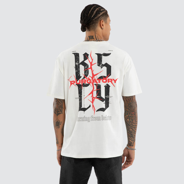 Burning Box Fit Tee Natural White