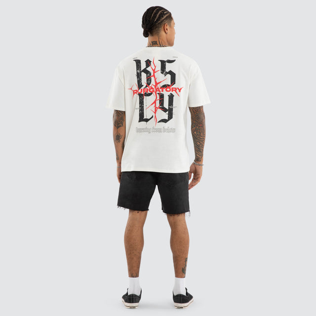 Burning Box Fit Tee Natural White