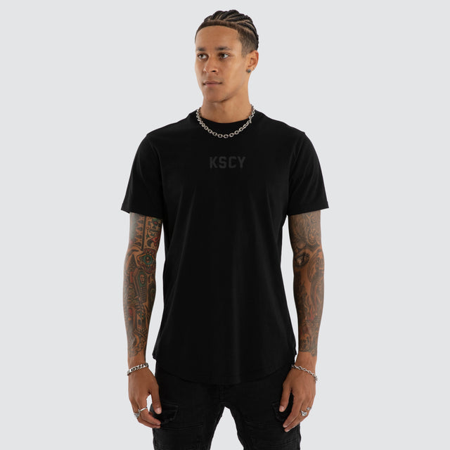 Frankie Dual Curved Tee Jet Black