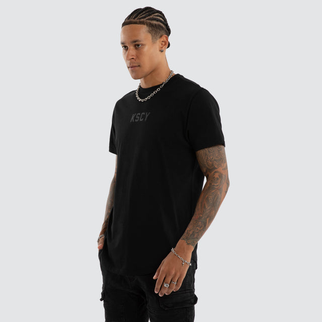 Frankie Dual Curved Tee Jet Black