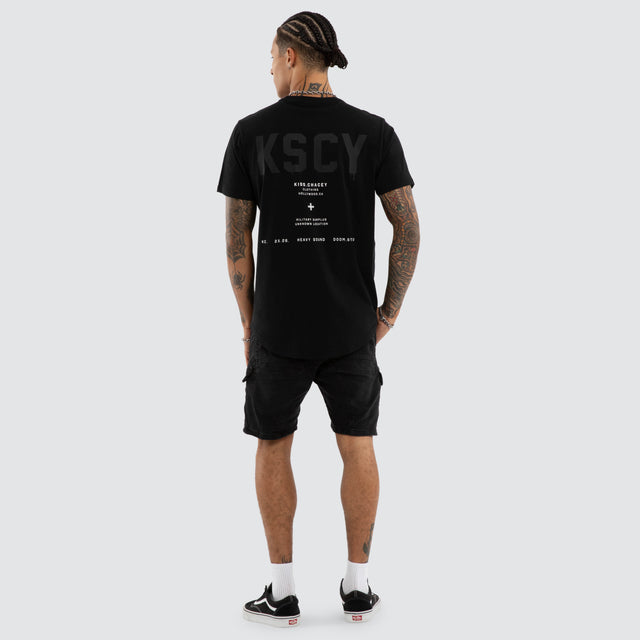 Frankie Dual Curved Tee Jet Black