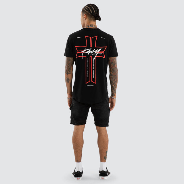 Jackson Dual Curved Tee Jet Black