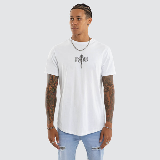 Chronic Dual Curved Tee Optical White