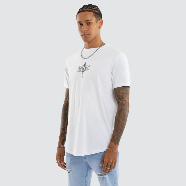 Chronic Dual Curved Tee Optical White