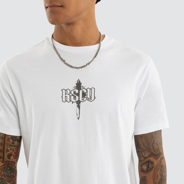 Chronic Dual Curved Tee Optical White