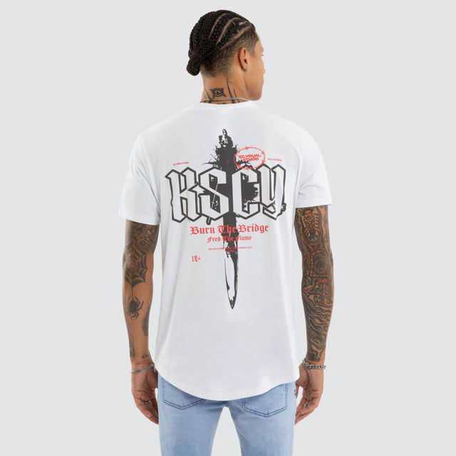 Chronic Dual Curved Tee Optical White