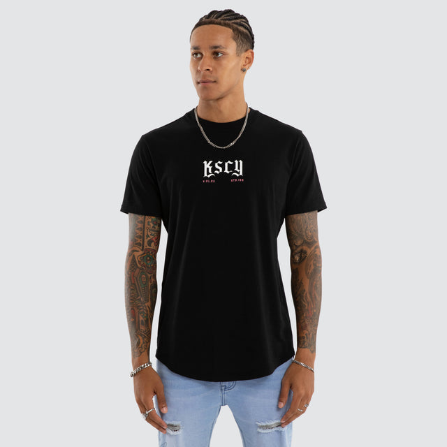 Grunge Dual Curved Tee Jet Black