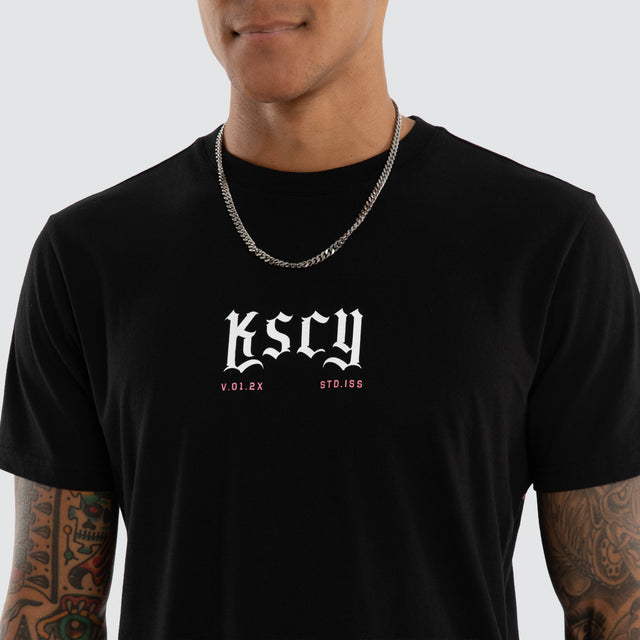 Grunge Dual Curved Tee Jet Black