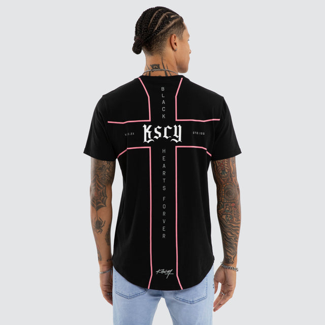 Grunge Dual Curved Tee Jet Black