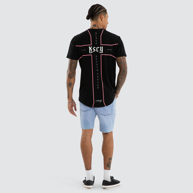 Grunge Dual Curved Tee Jet Black