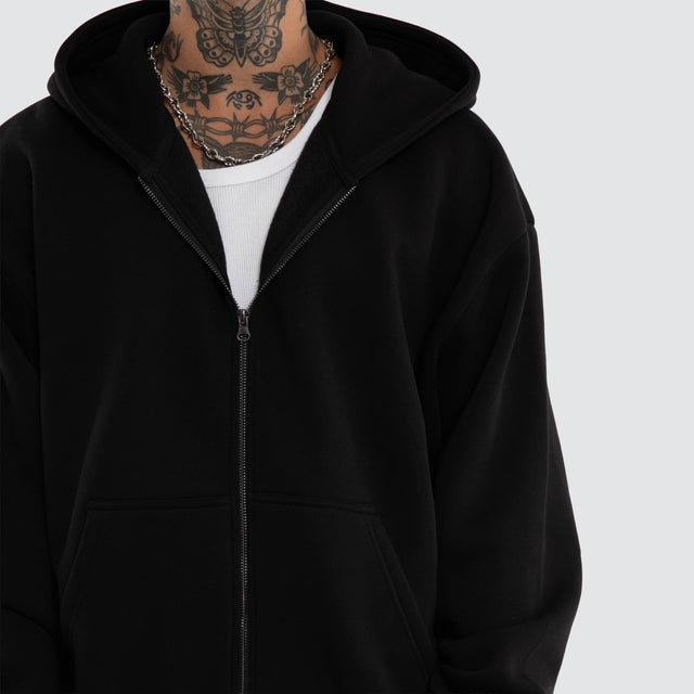 Phantom Zip Hoodie Jet Black