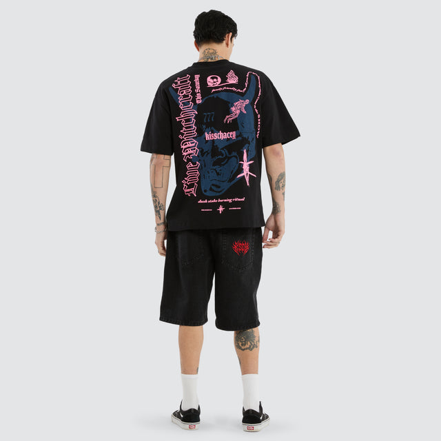 model wears Witchcraft Heavy Street Tee Jet Black T-Shirts Black - image 5