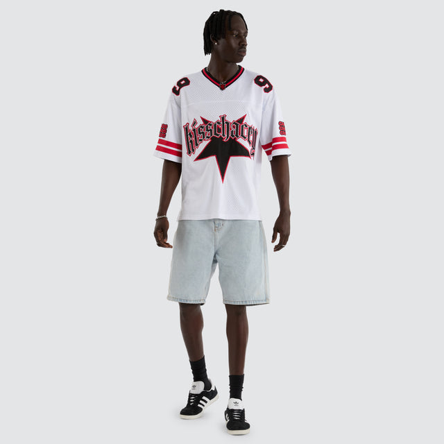 Star Football Jersey White And Red