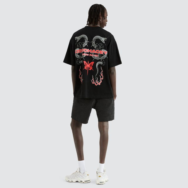 Serpent Street Tee Jet Black