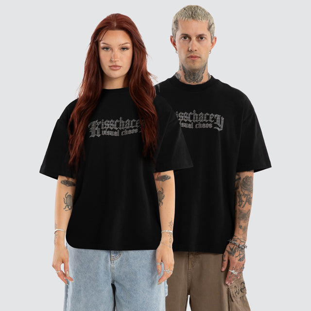 Model wears Scripture Street Tee Jet Black T-Shirts Black - image 1
