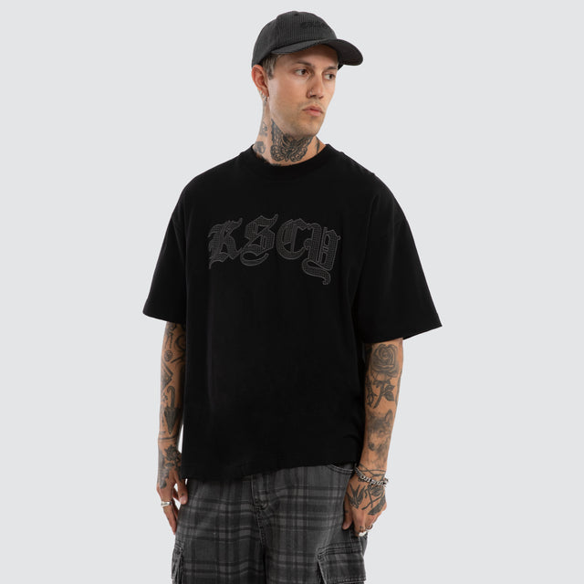 Cheque Street Tee Jet Black