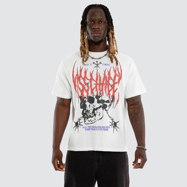Model wears Rip Rocker Tee Natural White T-Shirts White – image 1