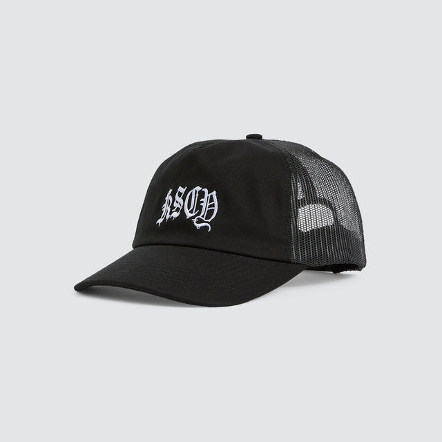 Model wears Scope Trucker Cap Jet Black Caps Black – image 3