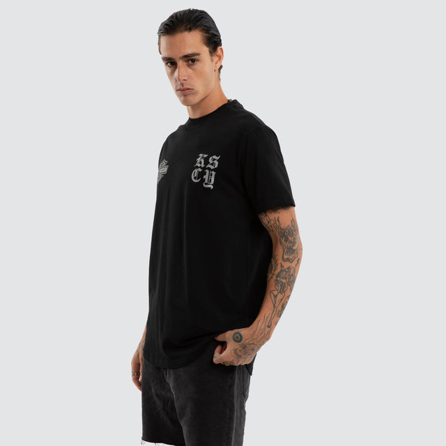 Rustline Dual Curved Tee Jet Black