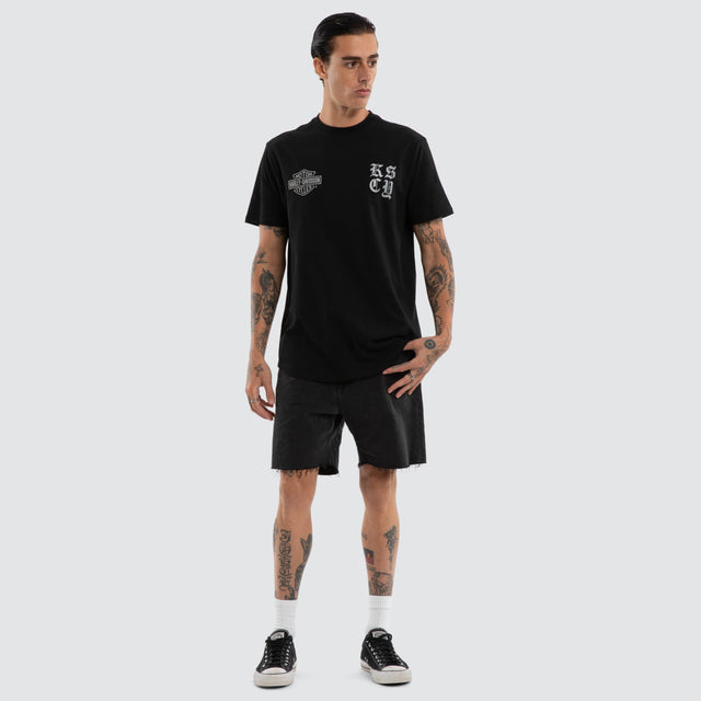 Rustline Dual Curved Tee Jet Black