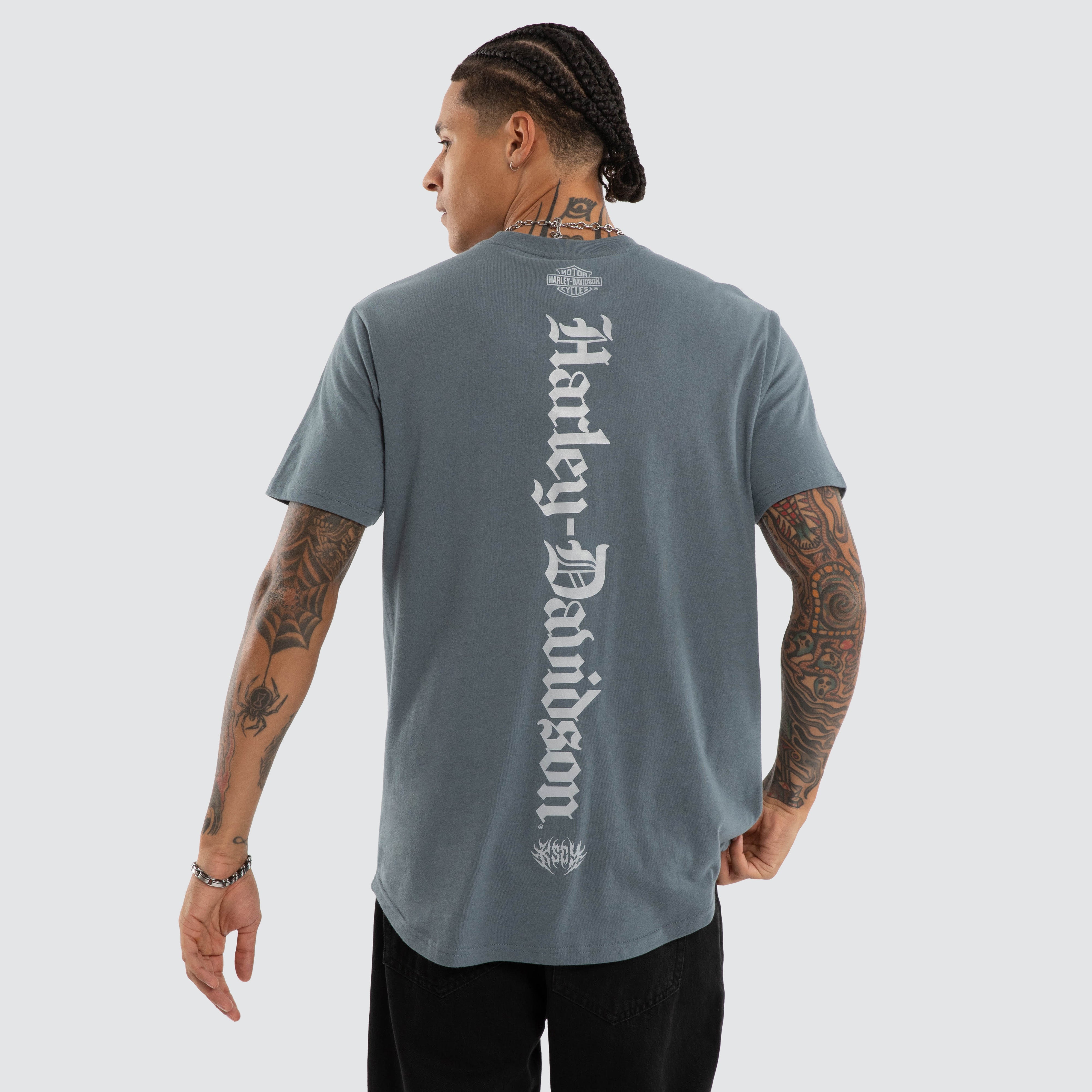Harley-Davidson x KSCY Rustline Dual Curved Tee Grey | Neverland Store