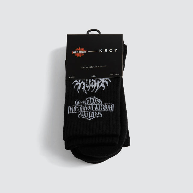 Outlaw 2PK Mid Socks Jet Black
