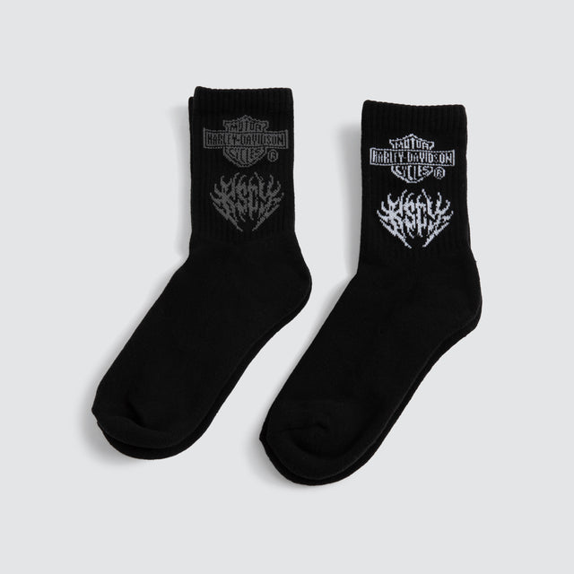 Outlaw 2PK Mid Socks Jet Black