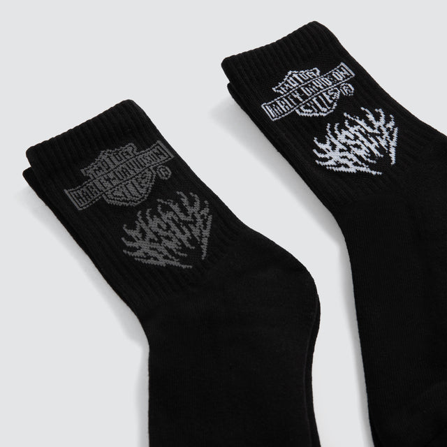 Outlaw 2PK Mid Socks Jet Black
