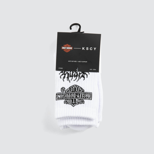 Outlaw 2PK Crew Socks Optical White