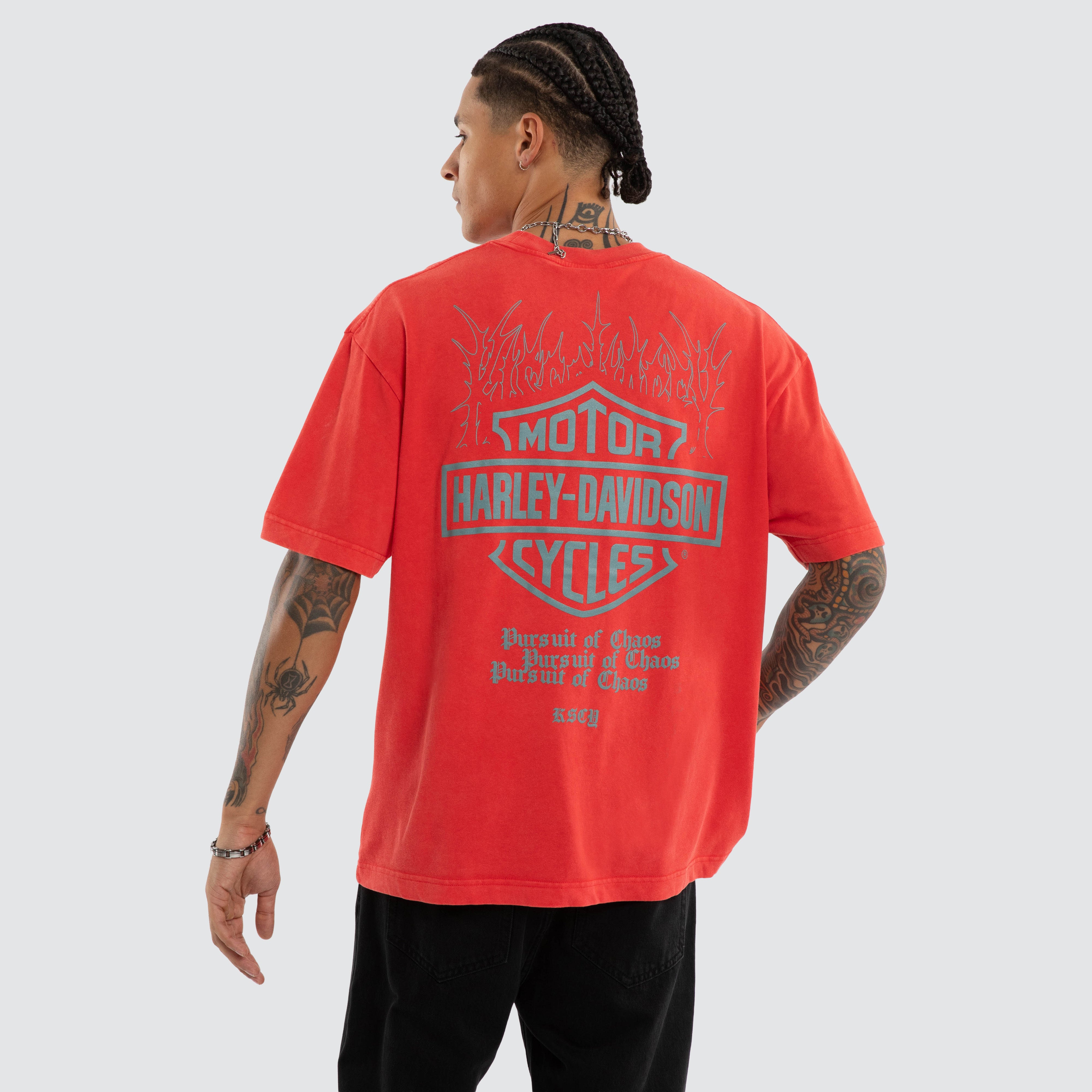 Harley-Davidson x KSCY Chopper Street Tee in Red | Neverland Store
