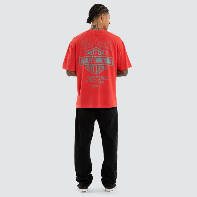 Chopper Street Tee Snow Scarlet