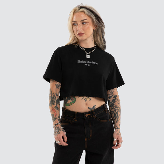 Ralley Crop Tee Jet Black