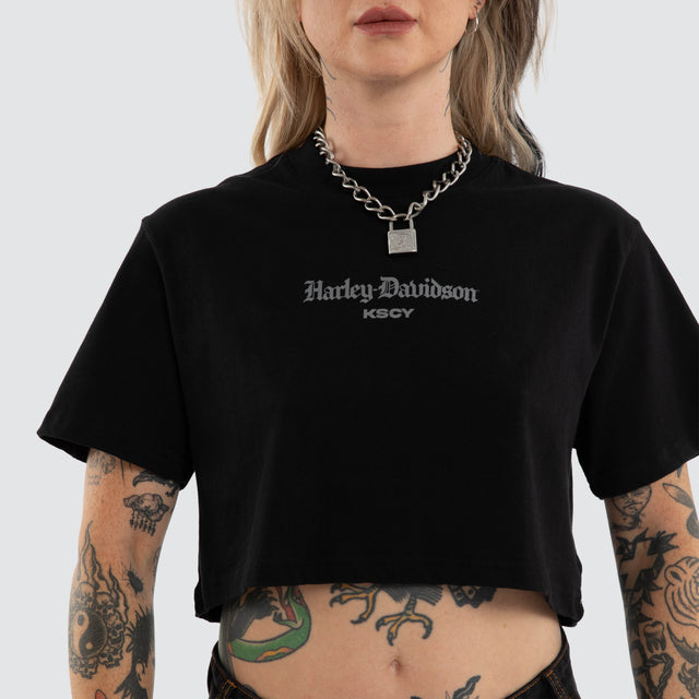 Ralley Crop Tee Jet Black