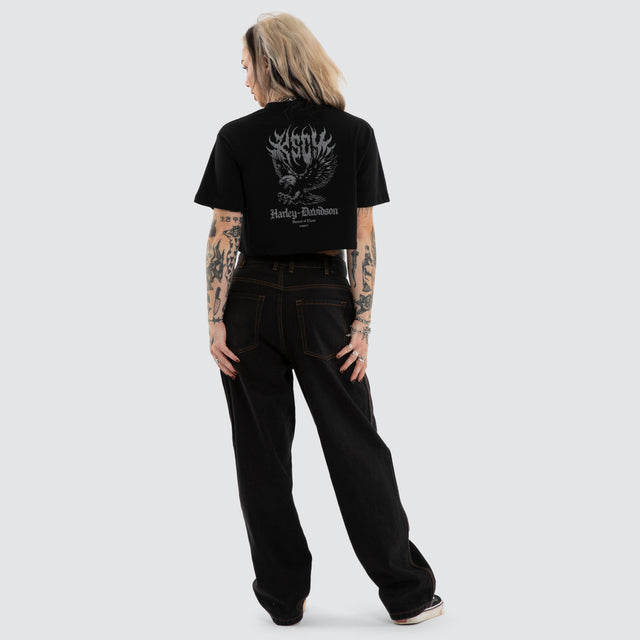 Ralley Crop Tee Jet Black