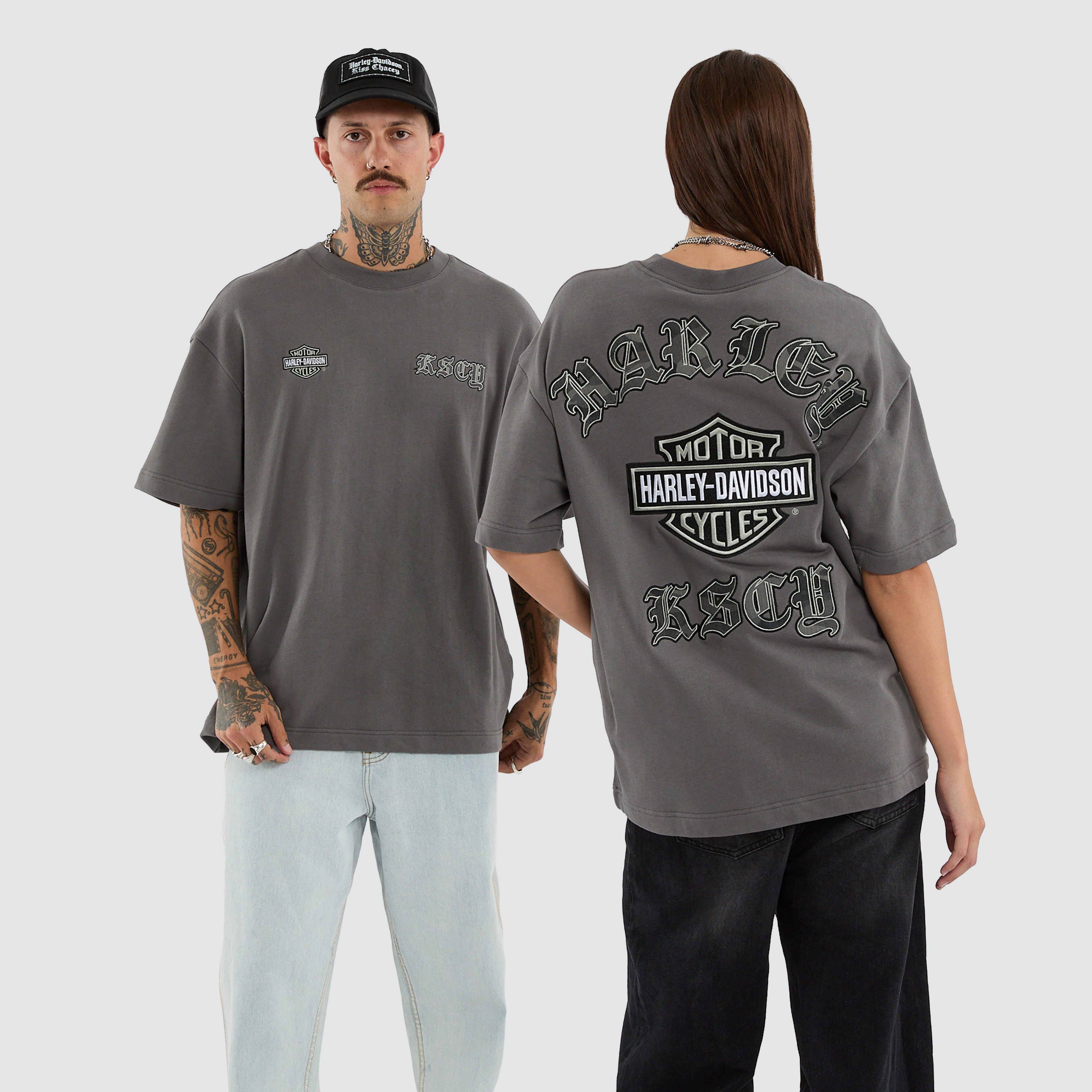 Harley-Davidson x KSCY Ride Street Tee in Grey | Neverland Store