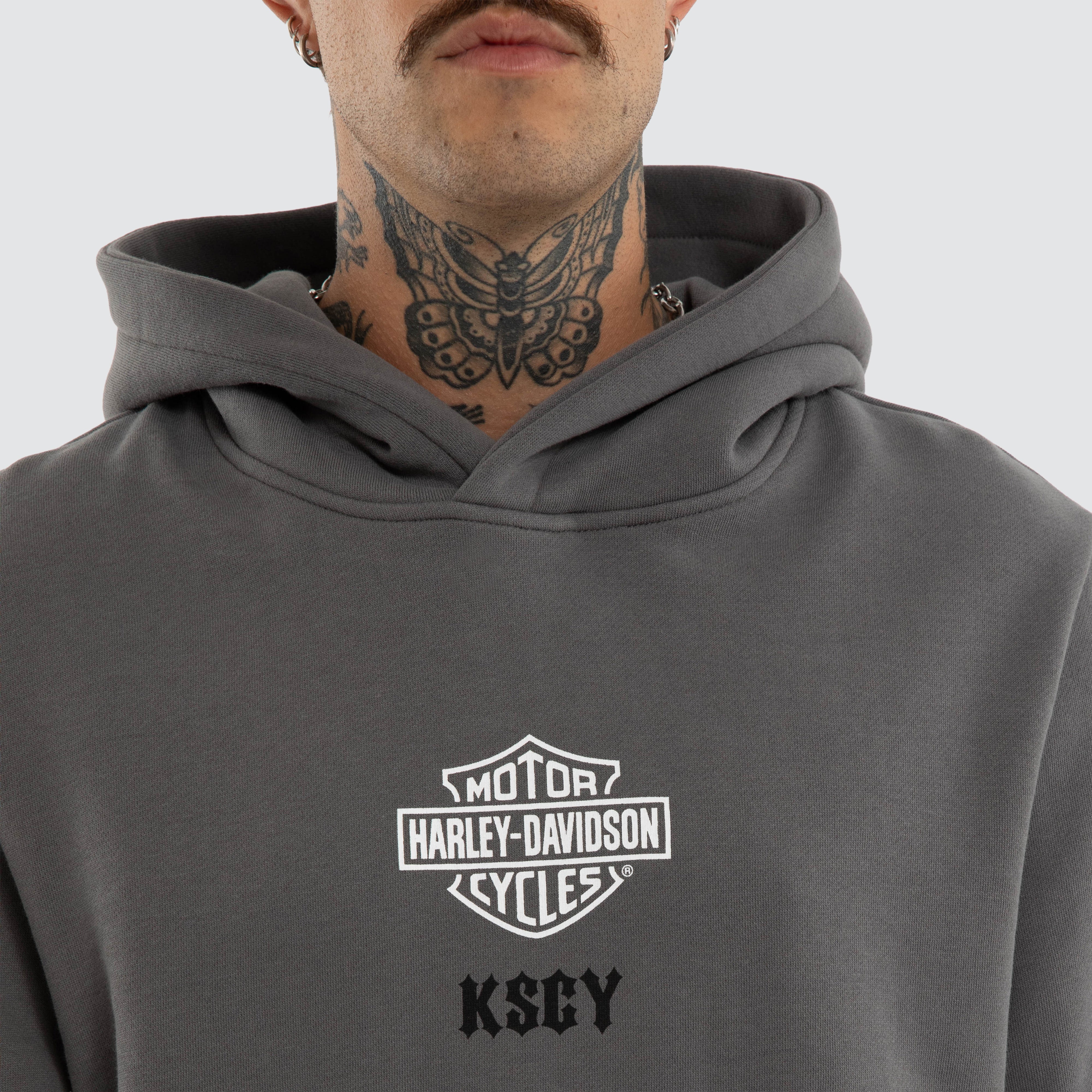 Harley-Davidson x KSCY Wild Dual Curved Hoodie in Grey | Neverland
