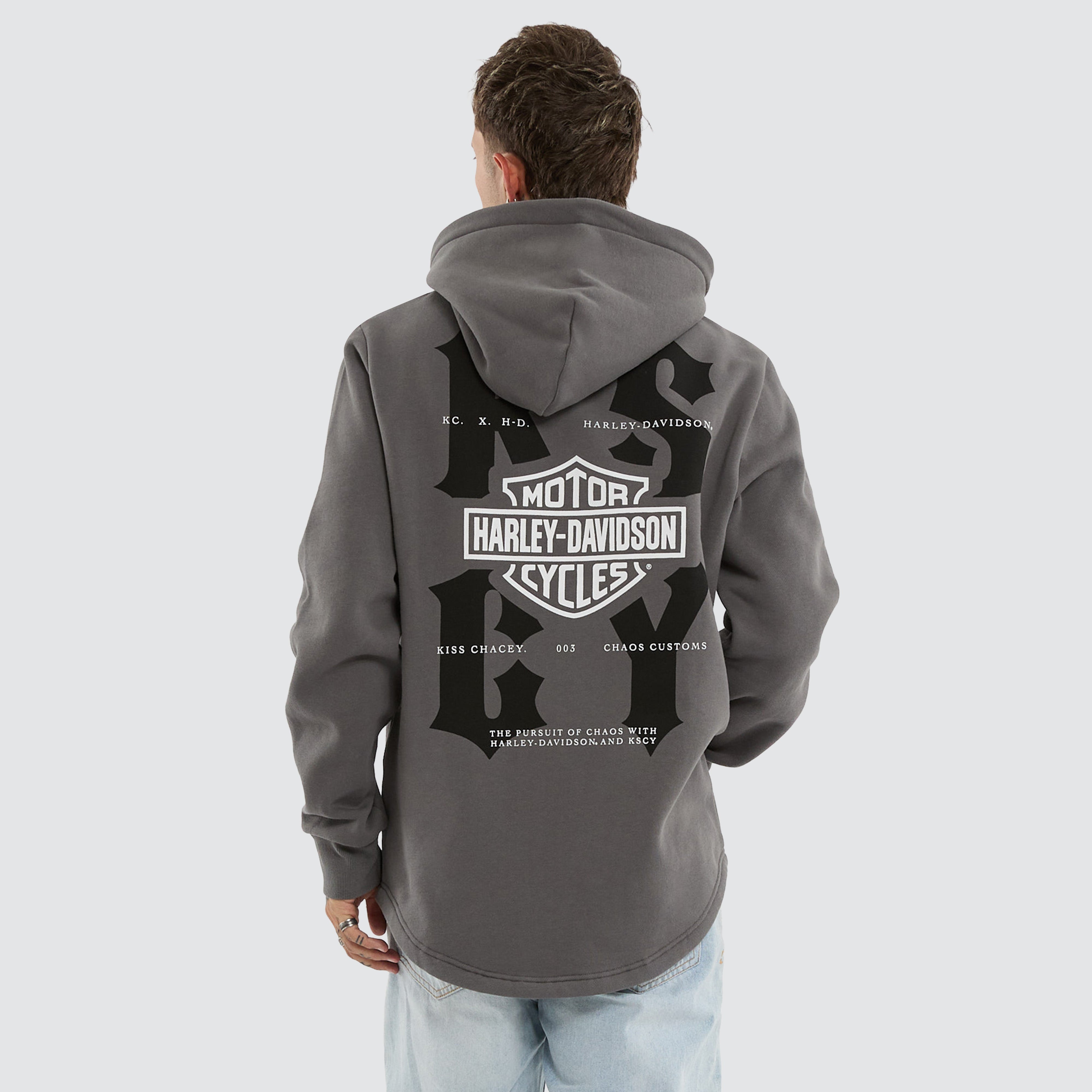 Harley-Davidson x KSCY Wild Dual Curved Hoodie in Grey | Neverland
