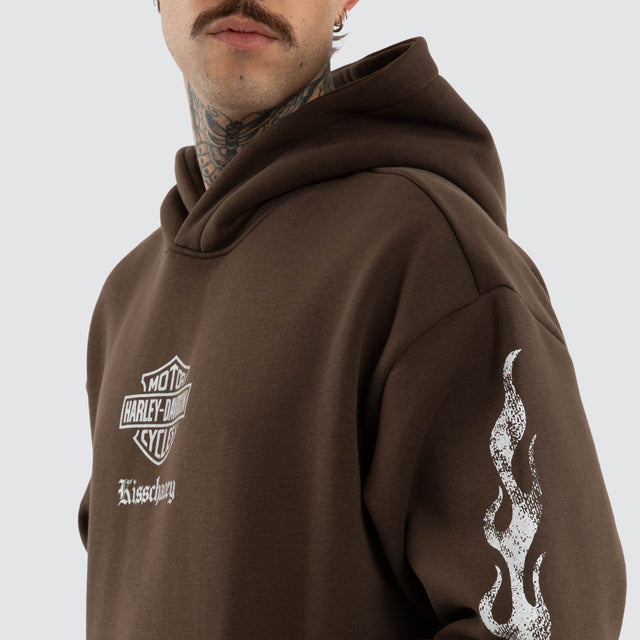 Model wears Freedom Relaxed Hoodie Slate Brown Hoodies Brown – image 6