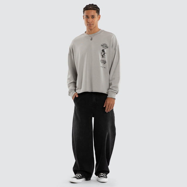 Member Box Fit Raw Hem Sweater Pigment Dove
