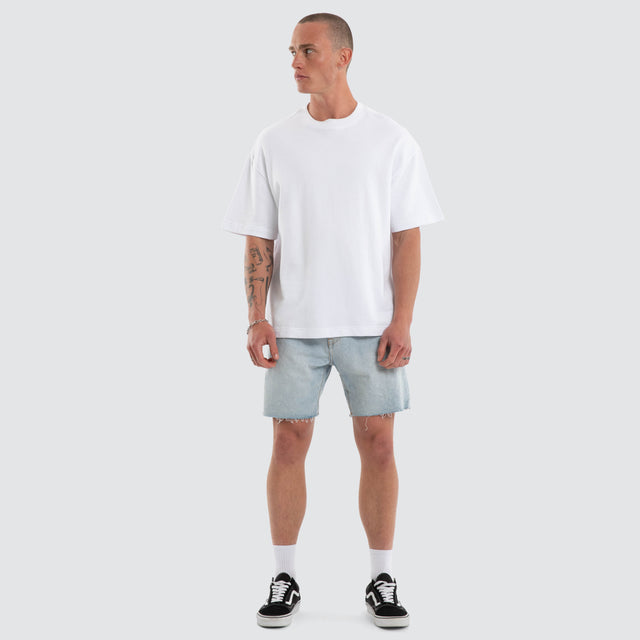 KS5 Slim Denim Shorts Sunbleached Blue