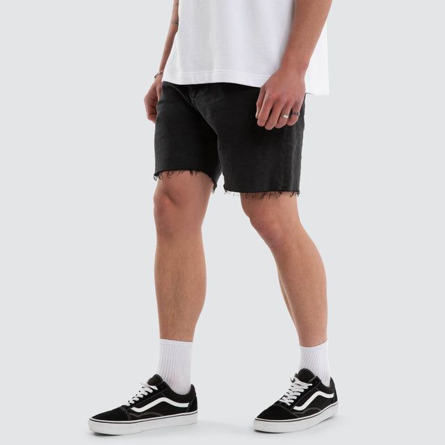 KS5 Slim Denim Shorts Vintage Black