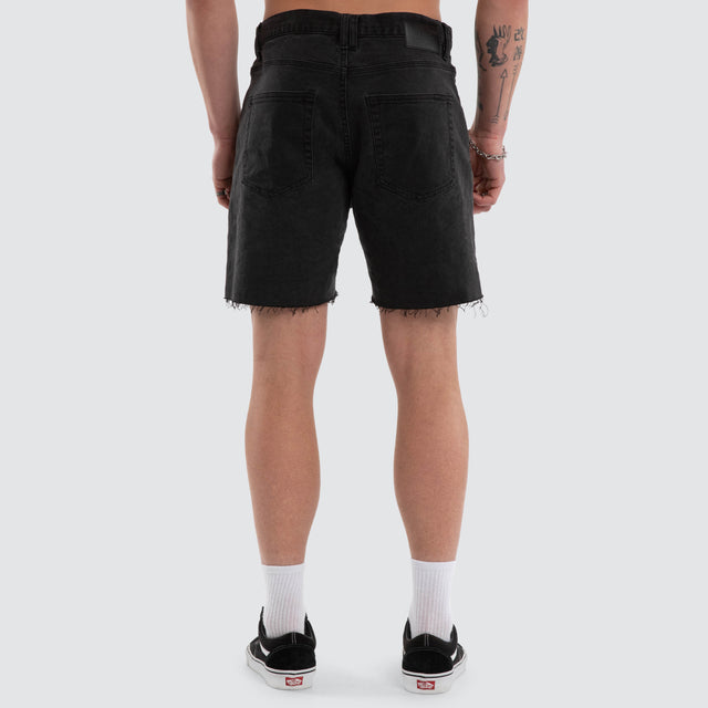 KS5 Slim Denim Shorts Vintage Black