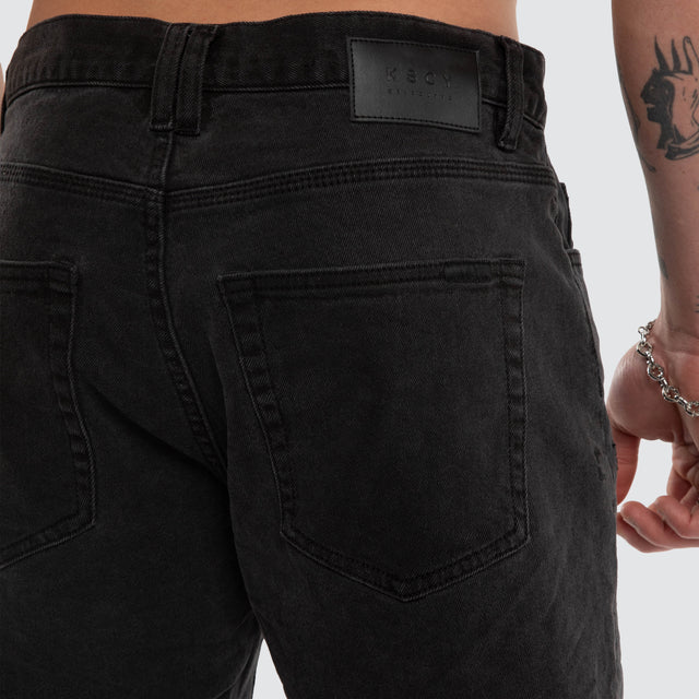 KS5 Slim Denim Shorts Vintage Black