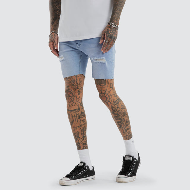 KS2 Denim Shorts Destroyed Crystal Blue