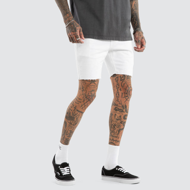 KS2 Denim Shorts White