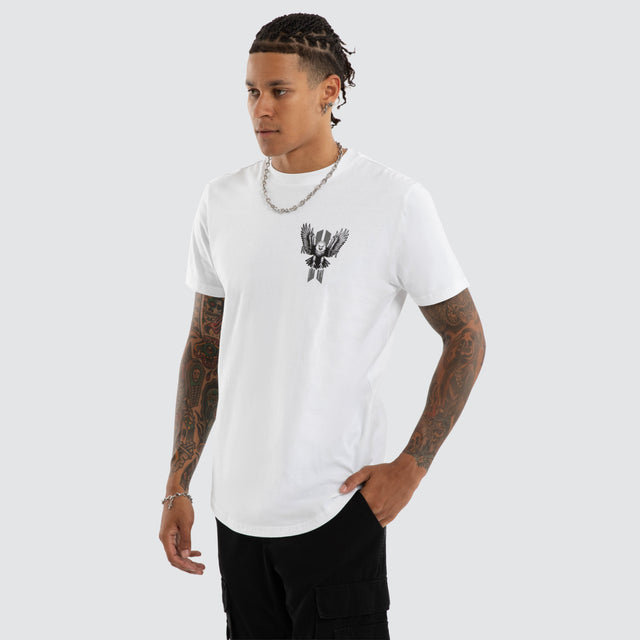Aves Dual Curve Tee Optical White