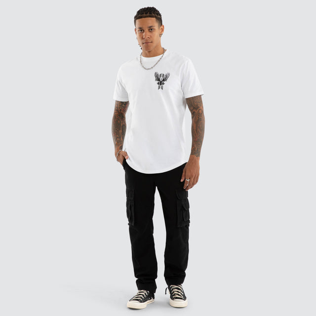 Aves Dual Curve Tee Optical White