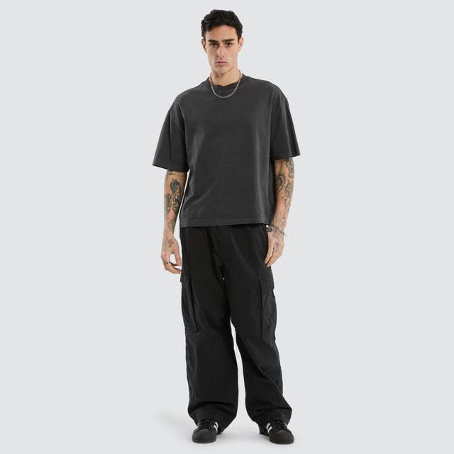 Tank Baggy Cargo Pant Washed Black
